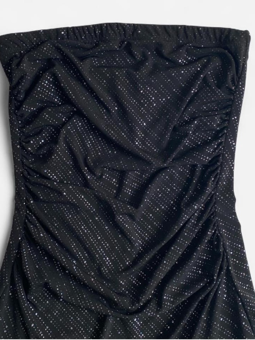 Vintage Y2K sparkly black strapless midi dress - Picture 3 of 8